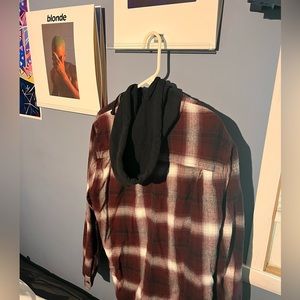 PacSun Red Hooded Flannel XL